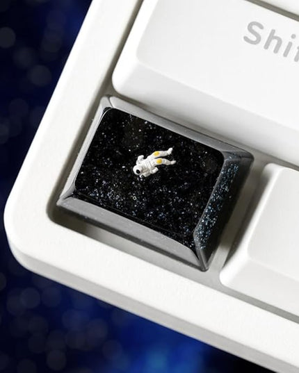 Space Astronaut Artisan Keycap R1 SA Profile Custom Astronauts Keycaps 1.25U Ctrl Key caps Handmade Gaming Resin Key Cap Cherry MX Switch Compatible Mechanical Keyboard Space Lover Gift