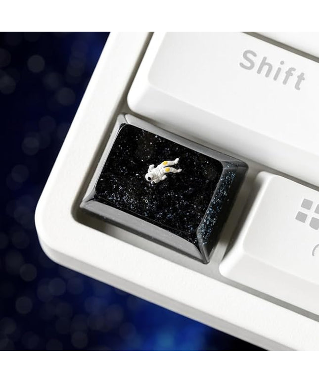 Space Astronaut Artisan Keycap R1 SA Profile Custom Astronauts Keycaps 1.25U Ctrl Key caps Handmade Gaming Resin Key Cap Cherry MX Switch Compatible Mechanical Keyboard Space Lover Gift