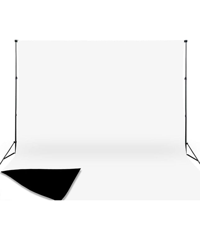 ISSUNTEX 5X7 ft Background Muslin Backdrop, Photo Studio, Collapsible High Density Screen for Video Photography and Television-Black/White