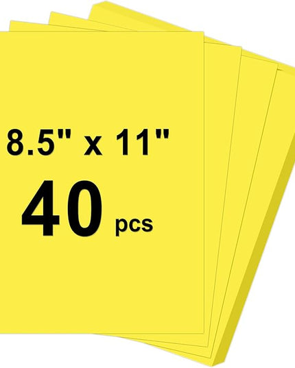 40 Sheets Cardstock 8.5x11, 65lb Lemon Yellow Card Stock, Construction Paper, 180gsm Thick Printer Paper for Printing, Painting, Card Making, Kids School Supplies,Party Decorations