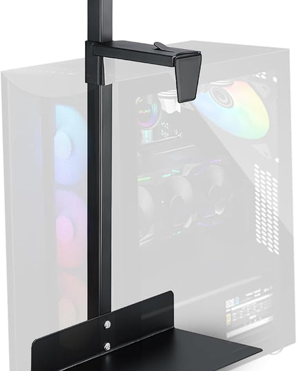 Heavy Duty Under Desk PC Mount, 66 lbs Load Capacity, Adjustable CPU Holder 100-480mm Height, Full Steel Construction, Fits Most Computer Towers, Space Saving Black Under Desk Computer Mount