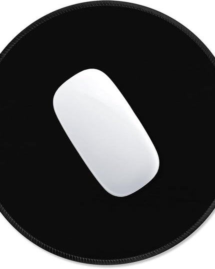 ITNRSIIET Mouse Pad Non-Slip Rubber Base Smooth Surface Stitched Edges Waterproof Durable Compatible with All Mice for Office & Gaming, Desk Accessory, Diameter 8.7 inch, JetBlack Solid