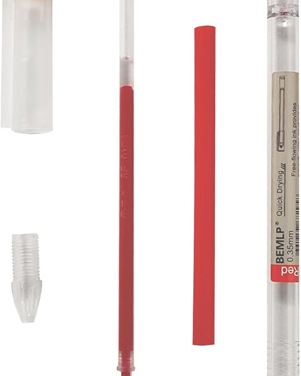 BEMLP Gel Pen 0.35mm Red Ink Pen Maker Pen School Office student Exam Writing Stationery Supply Technical Pens 12 Pcs/Set (Red)