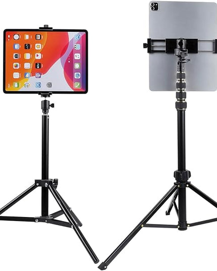 Leenconghui Aluminum Tripod Mount Adapter for iPad, 360 Rotatable Tablet Holder Compatible with iPad Pro/Air/Mini, Samsung Tab and Other 4.7" -15" Tablets