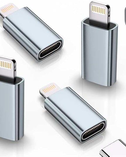 MFi Certified USB C Type C to Lightning Adapter （4 Pack） 1.8-2.2A 15W Fast Charging Support Data Sync,Lightning to USB Type C Cable Adapter for iPhone/iPad/for Airpods Not for Audio/OTG