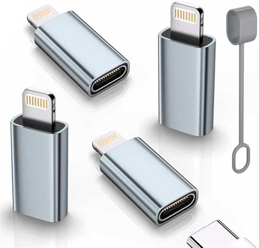 MFi Certified USB C Type C to Lightning Adapter （4 Pack） 1.8-2.2A 15W Fast Charging Support Data Sync,Lightning to USB Type C Cable Adapter for iPhone/iPad/for Airpods Not for Audio/OTG