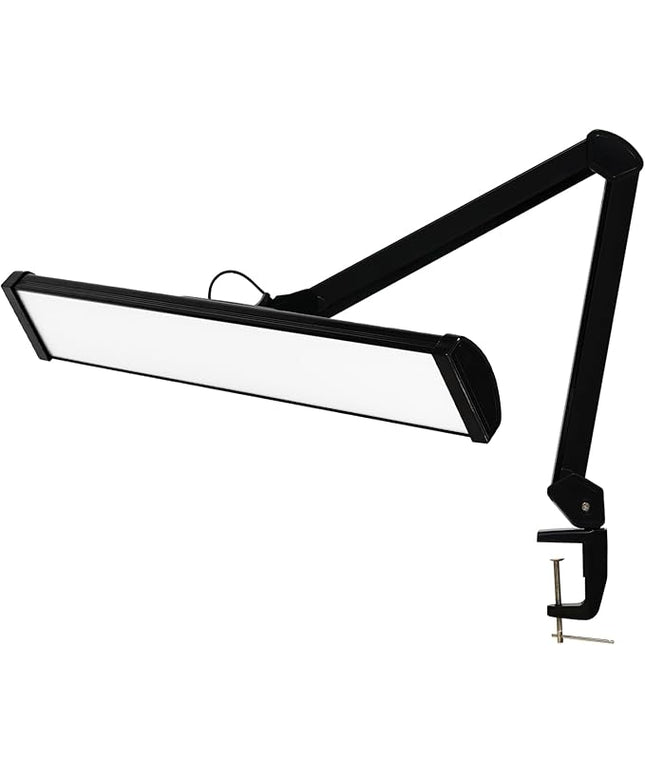 LED Architect Desk Lamp, 4500 Lumens, Dimmable, Metal Swing Arm, 5 Color Temperatures, 50W, Ideal for Task Work, Drafting, Reading, Clamp-on Office Table Lamp with 684 Bright LEDs (Black, CCT)