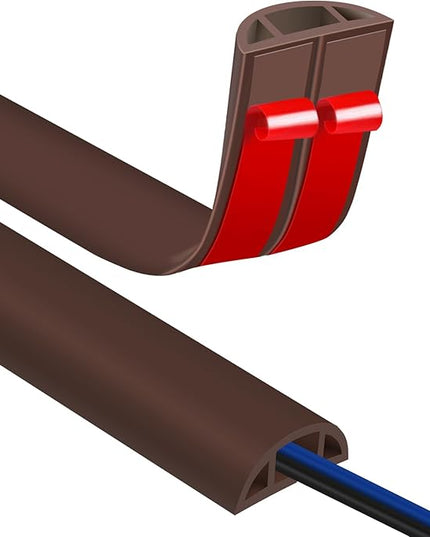 Floor Cord Covers for Wires 20FT Cable Hider Wire Cover Self Adhesive Cord Hider Floor for Offices, Homes, Workshops, Warehouses Cable Cavity 0.39" W x 0.27" H
