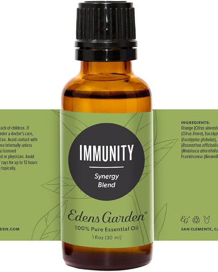 Edens Garden Immunity Essential Oil Blend- 100% Pure Premium Grade, Undiluted, Natural, Therapeutic, Aromatherapy, The Best for Skin, Laundry, Humidifiers 30 ml (1 fl oz)
