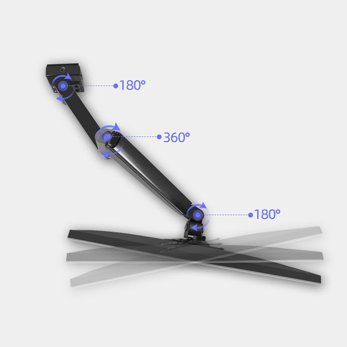 Monitor Arm Monitor Arm 10"-32" Monitor Wall Bracket Adjustable Gas Spring Monitor Mount Stand 10"-16" Wall-Mounted Laptop Stand, Hold Up to 19.8lbs, Black Monitors Bracket (Size : A) ()