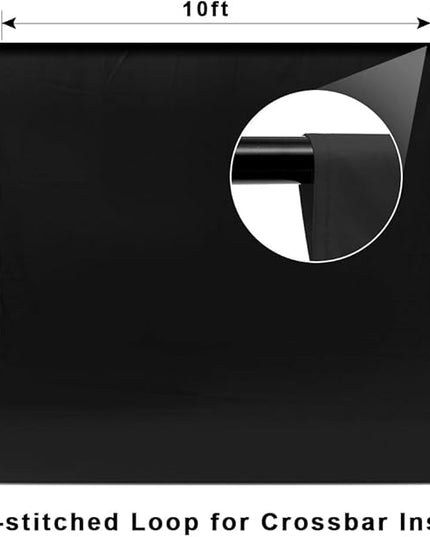 10X12ft Black Backdrop, LCUIRC Photo Backdrop Curtain Polyester Background for Portraits Pet Photoshoot and Birthday Party Halloween Decoration