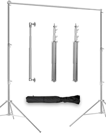 Photo Video Studio Backdrop Stand, 9.19ft Stainless Steel Backdrop Support System Background Stand with Carry Bag for Portrait & Studio Photography