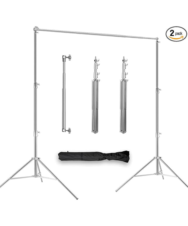 Photo Video Studio Backdrop Stand, 9.19ft Stainless Steel Backdrop Support System Background Stand with Carry Bag for Portrait & Studio Photography