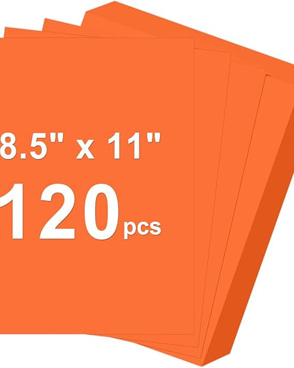 120 Sheets Cardstock 8.5x11, 65lb Orange Red Card Stock, Construction Paper, 180gsm Thick Printer Paper for Printing, Painting, Card Making, Kids School Supplies,Party Decorations