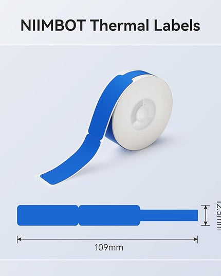 NIIMBOT Blue Cable Labels Maker Tape for D11/D110/D101 Label Maker, 0.49'' x 4.29''(12.5mm x 109mm), Thermal Label Tape for Home Office Labeling Tape Replacement