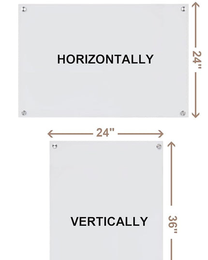 Mifuro Magnetic Glass Whiteboard，36"x24" Wall Mounted Frameless Dry Erase Board for Office, Home & School Ultra White