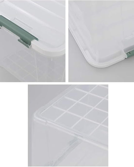 Gloreen 35 Quart Clear Storage Bins with Lid and Handle, Multipurpose Stackable Plastic Storage Latches Box/Containers,set of 4