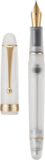 Asvine V126 Vacuum Filling Fountain Pen Extra Fine Nib, Frosted Transparent Clear Acrylic, Large-Capacity with Gift Case