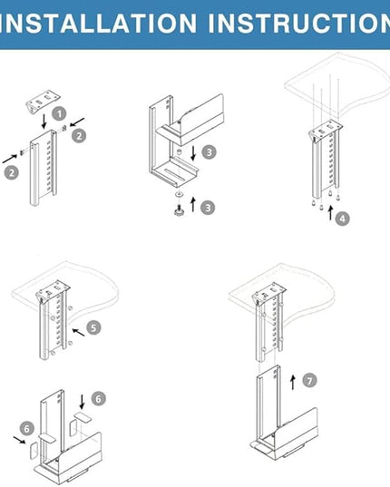 Heavy Duty Computer Wall Mount, Also Great for PC Mount Under Desk - Height Adjustable from 12" to 20", Width Adjustable from 5.7" to 8" - Computer Case Stand PC Holder Under Desk or On Wall, White