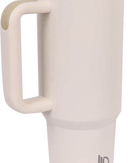 40oz Insulated Tumbler with Handle, Leakproof Straw Lid & Carry Handle - Double Wall Vacuum Insulation Keeps Ice 24 Hours, BPA Free Stainless Steel Water Bottle (Dusty Rose)