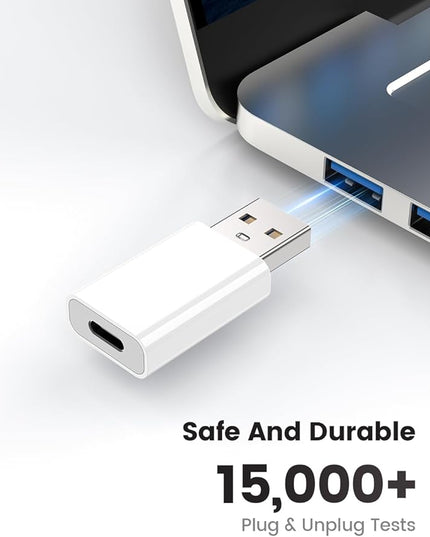 MOSWAG USB to USB C Adapter, USB C Female to USB Male Adapter Compatible with Apple MagSafe Watch 9/8/7/SE/Ultra, for iPhone 17 16 15 14 13 Mini Pro Max,iPad,Galaxy Note,Pixel,CarPlay,Wall Plug