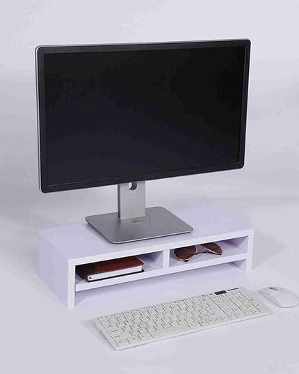 Monitor Riser, Wooden Stand, 2-Tier Design, Holds Up to 66 Pounds, Ideal for Office or Home Desk