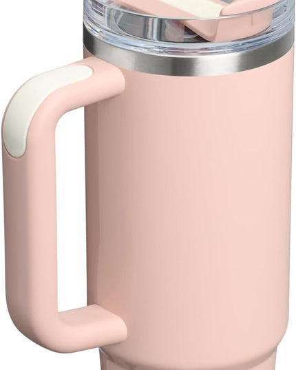 STANLEY Quencher H2.0 Tumbler with Handle and Straw 30 oz | Flowstate 3-Position Lid | Cup Holder Compatible for Travel | Insulated Stainless Steel Cup | BPA-Free | Peach Whip Gloss