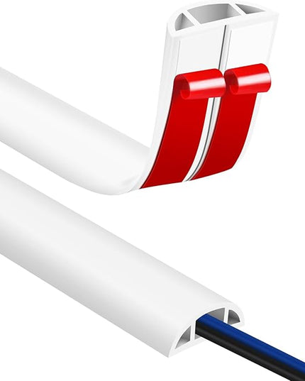 Floor Cord Covers for Wires 20FT Cable Hider Wire Coverr Self Adhesive Cord Hider Floor for Offices, Homes, Workshops, Warehouses Cable Cavity 0.47" W x 0.27" H