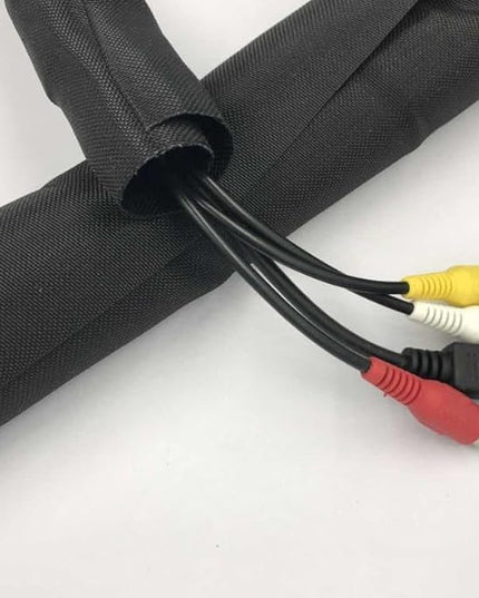 Split Mesh Cord Sleeve Loom Tubing Cable Cover Braided Cable Management Auto Protective Wire Harness Wrap Self Wrapping Woven 3/16"-35ft