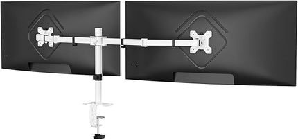 Suptek Dual Monitor Desk Mount, Adjustable Dual Monitor Arm for 2 Monitor Screens up to 42 inch, Extra Tall 15.75" Pole Monitor Stand for Desk, Holds up to 22 lbs,White(MD9442LW)