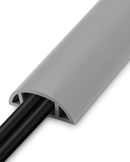 5.5FT Floor Cord Cover, Grey Soft Cable Cover Floor, Large Size Extension Cord Covers for Floor, Power Cord Protector Floor Wire Cover - Cord Channel Diameter: 0.7" (W) x 0.4" (H)