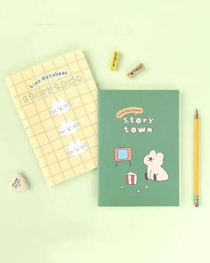 Monolike A5 Story town Afternoon B Notebook 6P SET - Line note, Academic note, a portable note, 148x210mm, 48pages