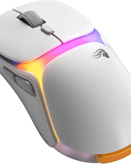 Glorious Gaming Model O3 Wireless Gaming Mouse - InfinitePlay Swappable Battery, 130H Battery Life, 8k Polling, 130M Optical Switches, Ultralight 66g, 30K DPI Optical Sensor, RGB - White