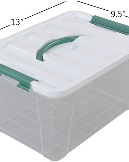 Gloreen 14 Quart Clear Storage Bins with Lid and Handle, Multipurpose Stackable Plastic Storage Latches Box/Containers