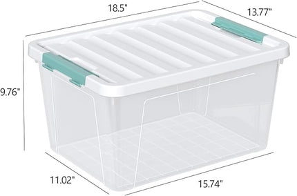 Gainhope 6 Pack 35 L Clear Plastic Storage Bin, Latch Storage Box with Lid