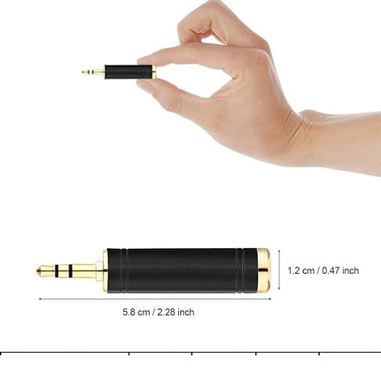 Tisino 1/4 to 3.5mm Stereo Adapter, 1/4 inch Female to 1/8 inch Male Mini Jack Aux Converter Headphone Adapter - Black, 1PCS