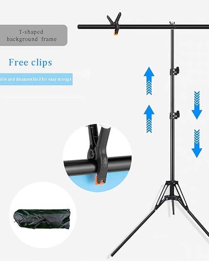 5x6.5ft Portable Green Screen Backdrop Kit with Stand - Includes Carry Bag & Clamps, Foldable Green ScreenBackground for Streaming, Video Recording, Zoom Meetings, Photography