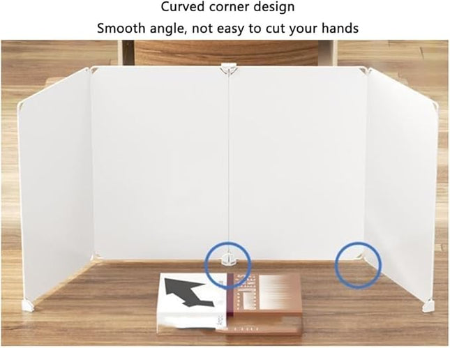 Desk Privacy Divider, Study Partition, Office Privacy Panel, Soundproof Protect Privacy, Foldable Easy to Store, Hard Material White(46CMx36CMx36CM)