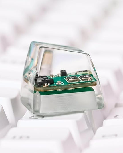 Green Circuit Board Artisan Keycap R1 SA Profile Custom Keycaps 1U ESC Handmade Gaming Resin Key Cap Cherry MX Switch Compatible Mechanical Keyboard Tech Lover Gift