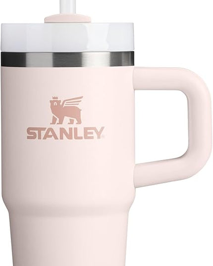STANLEY Quencher H2.0 Tumbler with Handle and Straw 14 oz | Flowstate 3-Position Lid | Cup Holder Compatible for Travel | Insulated Stainless Steel Cup | BPA-Free | Rose Quartz 2.0