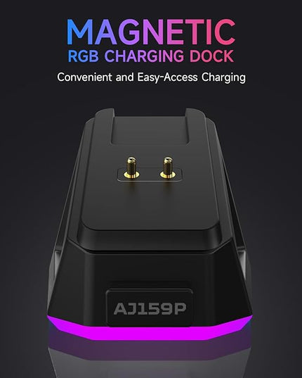 AJAZZ AJ159P Wireless Gaming Mouse with RGB Charging Dock, PAW3395 26K DPI Sensor, 56G Lightweight Ergonomic Mouse, 5 Programmable Buttons, 80 Million ASIN Switch