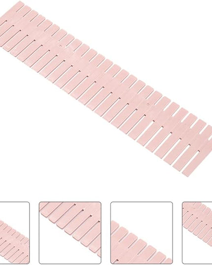 Plastic Drawer Dividers 16pcs Set 4 Sets Pink Long 37X7Cm Plastic Storage Organizer for Socks Underwear Closet Organization and Drawer Separation