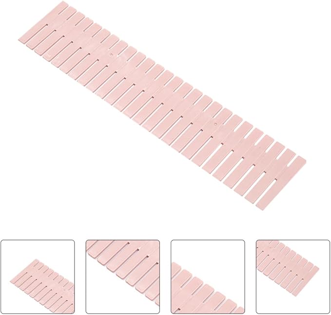 Plastic Drawer Dividers 16pcs Set 4 Sets Pink Long 37X7Cm Plastic Storage Organizer for Socks Underwear Closet Organization and Drawer Separation