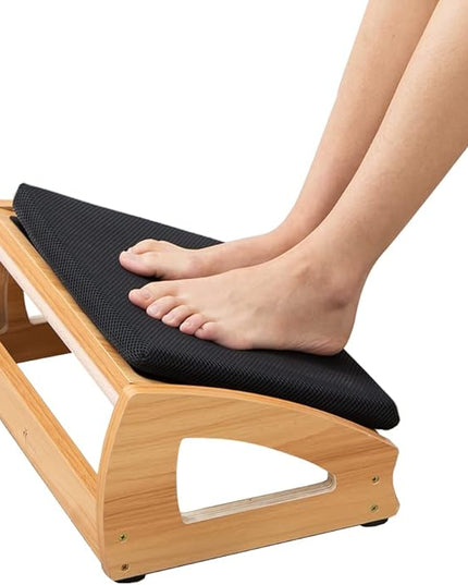 StrongTek Wood Ergonomic Footrest - 4-Angle Adjustable Foot Stool for Desk, Office Footrest, Anti-Slip Foot Stand for Under Desk, Enhances Posture, Promotes Blood Circulation, Easy Assembly (Espresso)