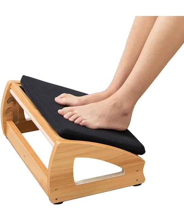 StrongTek Wood Ergonomic Footrest - 4-Angle Adjustable Foot Stool for Desk, Office Footrest, Anti-Slip Foot Stand for Under Desk, Enhances Posture, Promotes Blood Circulation, Easy Assembly (Espresso)