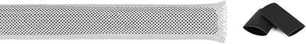 50ft Braided Wire Loom Sleeving Kit,Cable Management Sleeve,Wire Protector Tubing,Cord Organizer Used at Home or Office, to Protect Cables in Automotive, Military, Marine(White,1/4inch)