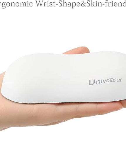 UnivoColors Design-Wave Set of Wrist Rest,Artificial Sheepskin+Memory Foam+Ergonomic+Anti-Slip Gel, Resilience Support During Work and Gaming,Keyboard Accessory,White