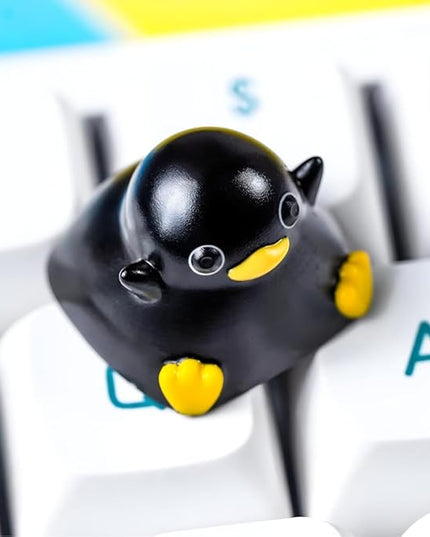 Cute Black Duck Artisan Keycap R1 SA Profile Custom Rubber Duck Keycaps 1U ESC Handmade Gaming Resin Key Cap Cherry MX Switch Compatible Mechanical Keyboard Lover Gift