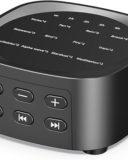 Sleepbox Sleep White Noise Sound Machines with 25 Soothing Sounds 36 Volume Levels 5 Timers Visible Sound Catalog Portable Size Memory Function for Home Office and Travel