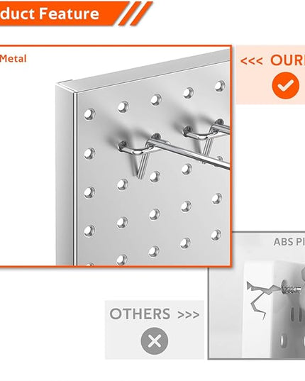 Ultrawall 4 Pcs Metal Pegboard Wall Panels, Peg Boards for Garage Tool Storage